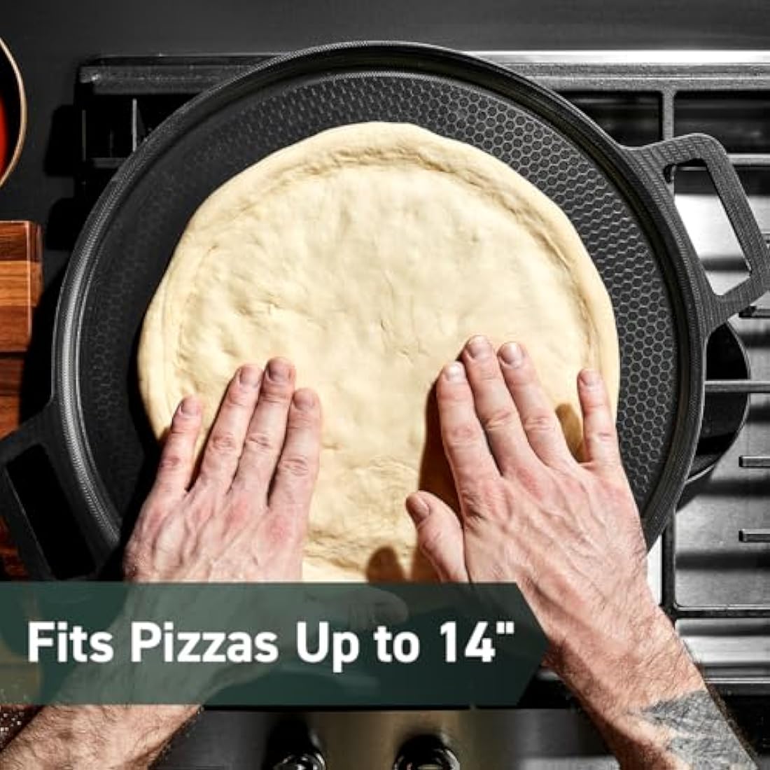 HexClad Hybrid Nonstick Pizza Steel – 14-Inch Stainless Steel & Ceramic