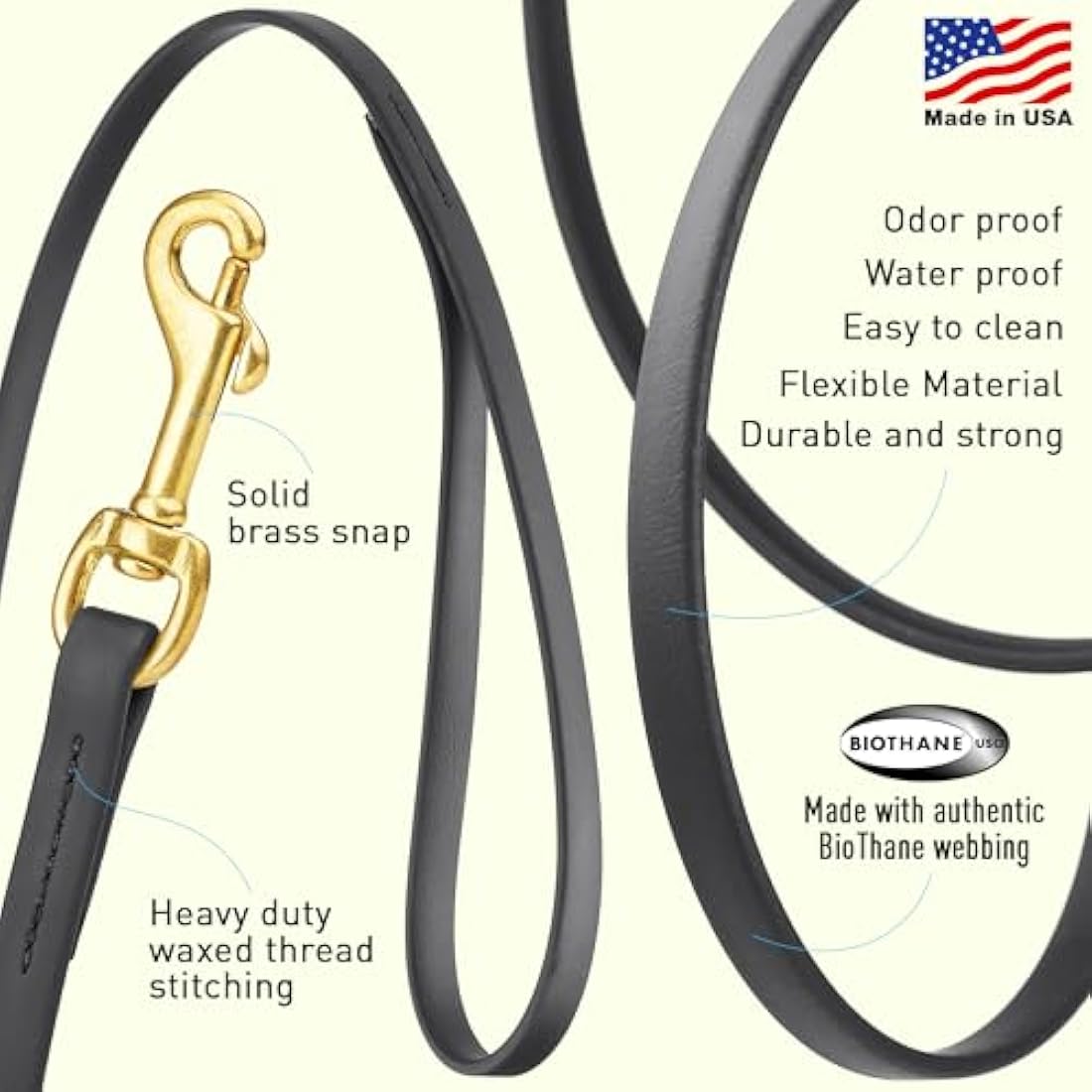 Viper Biothane Dog Tracking Lead – Waterproof Long Line Leash, 1/2" x 33ft