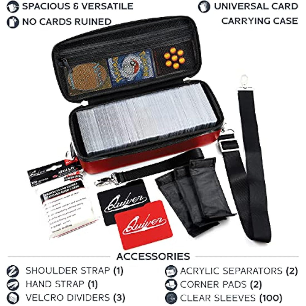 Quiver Time Red Bolt Card Carrying Case | TCG Storage Bag for 800+ Cards