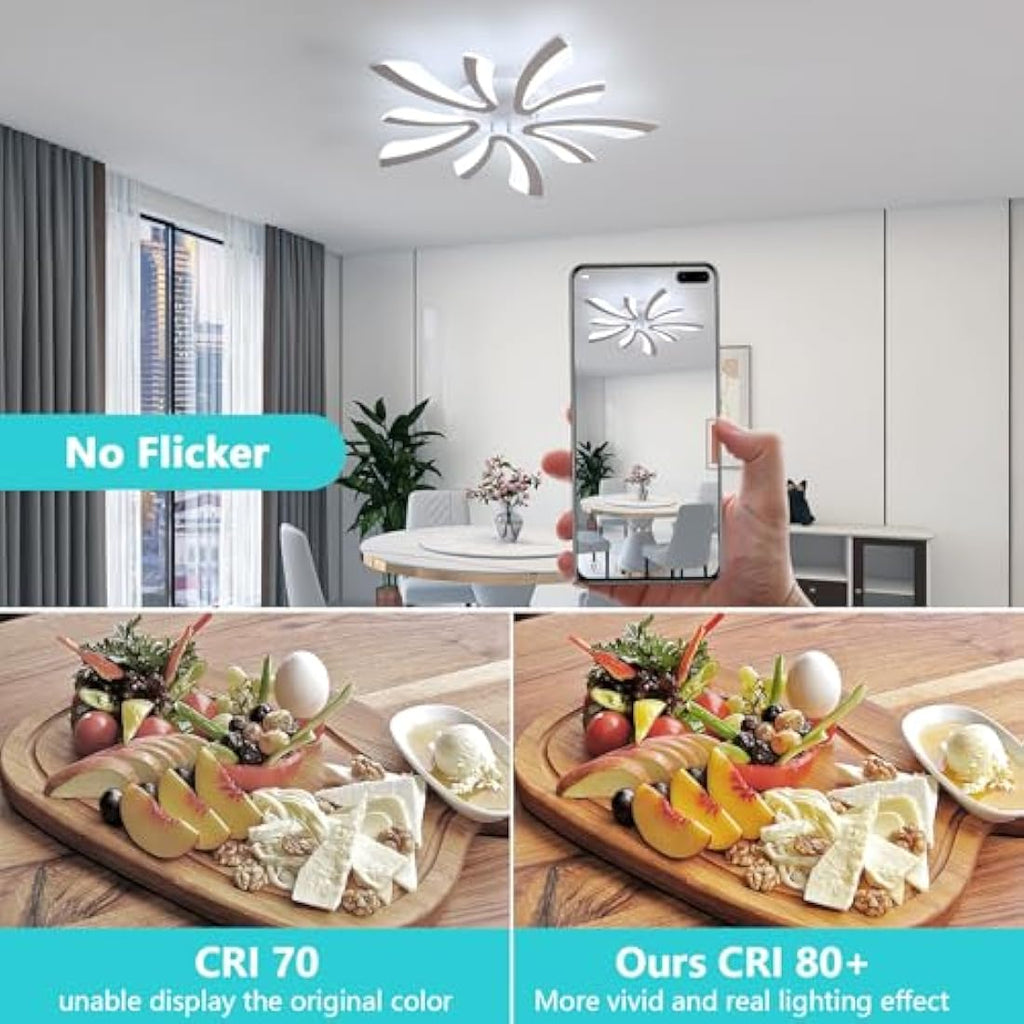 Comely Modern LED Ceiling Light | 50W 6500K Flush Mount Acrylic Lamp