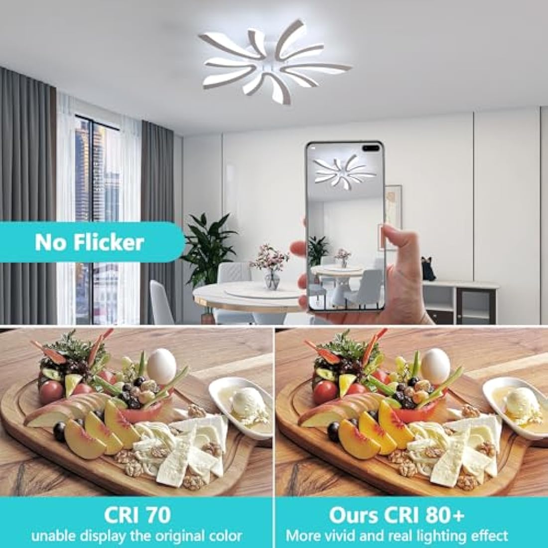 Comely Modern LED Ceiling Light | 50W 6500K Flush Mount Acrylic Lamp