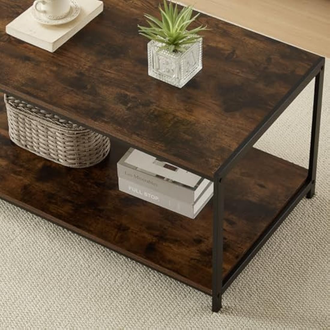 Rustic Coffee Table | Industrial Wood & Metal TV Stand