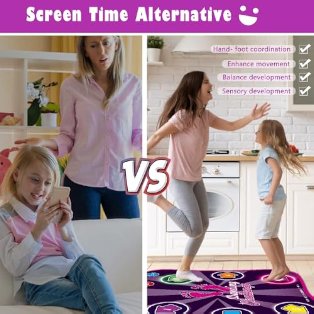 Jolof Store Light Up Dance Mat – Bluetooth Music Game Pad for Kids