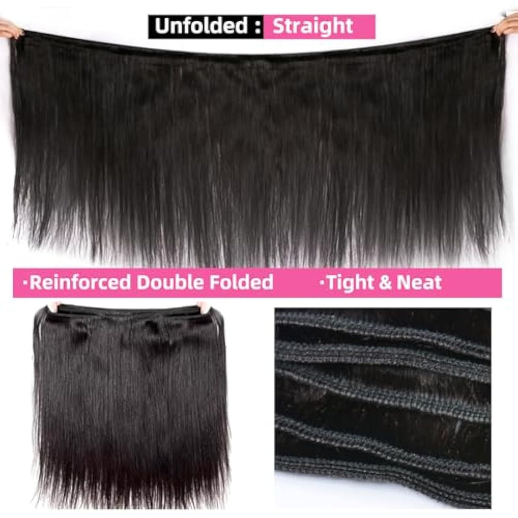 PerisModa Brazilian Straight Human Hair Bundles - 12A Virgin Weave