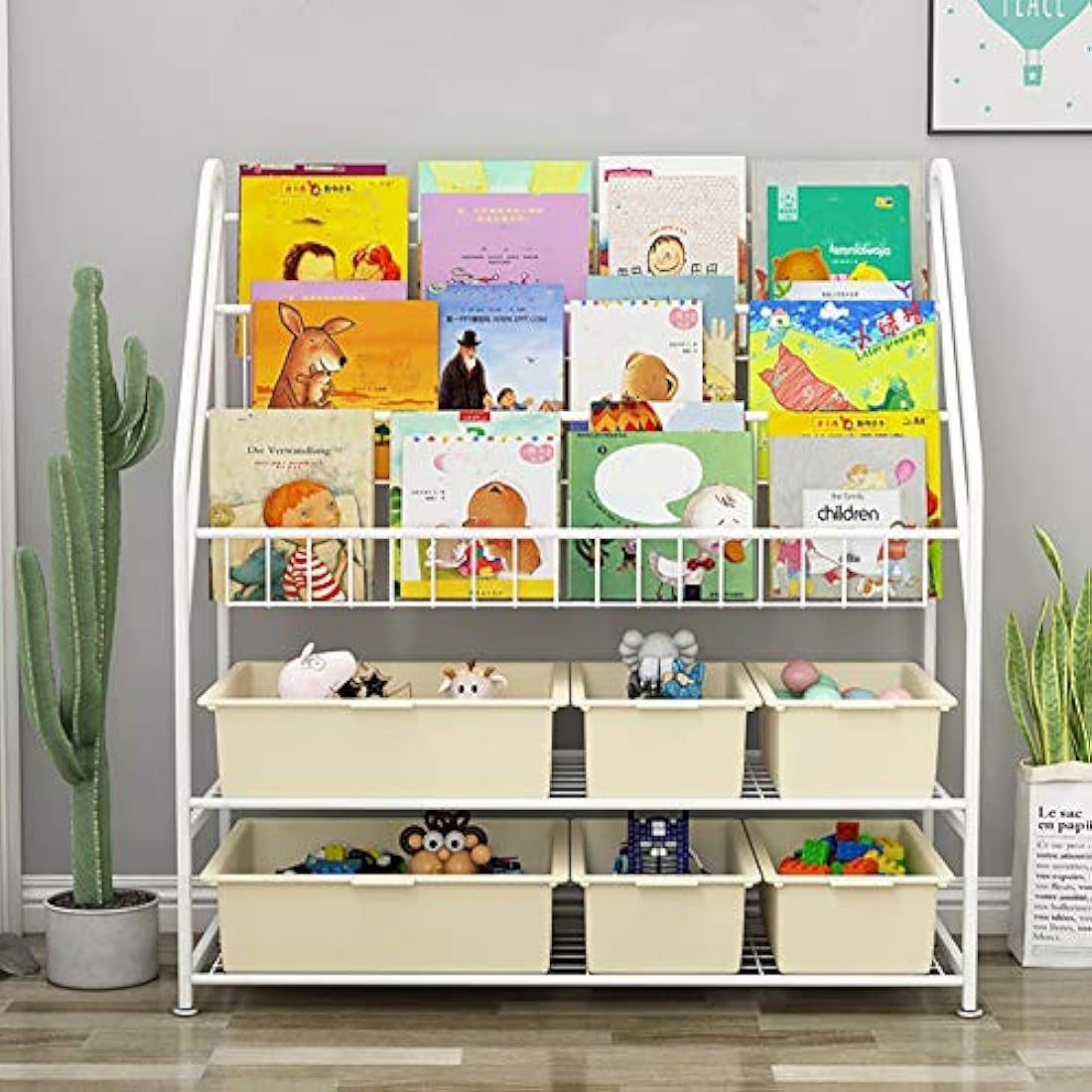 Jolof Store 5-Tier Kids Bookshelf | Space-Themed Toy & Book Organizer