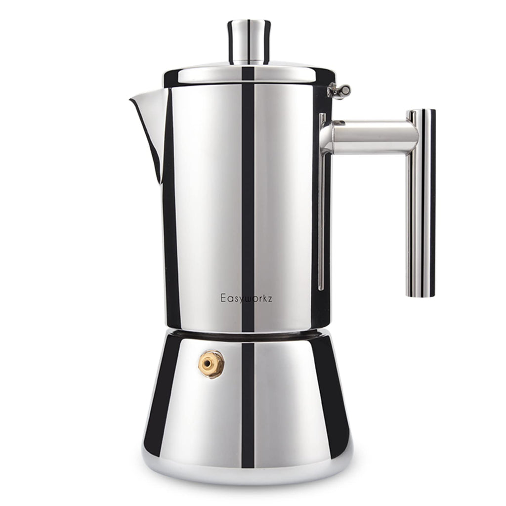 Easyworkz Diego Stovetop Espresso Maker | 12-Cup Stainless Moka Pot