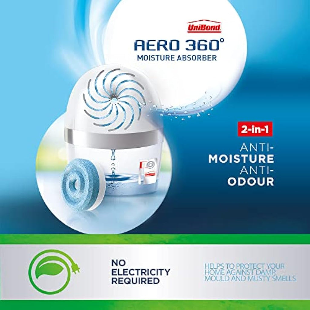 UniBond Aero 360 Moisture Absorber Refill Tabs - Neutral, 4 x 450g
