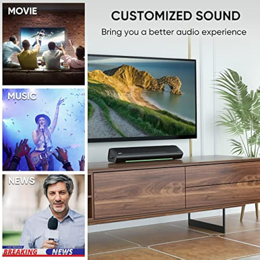 Saiyin 17-Inch Small TV Sound Bar – Bluetooth 5.3 Compact Desktop Speaker