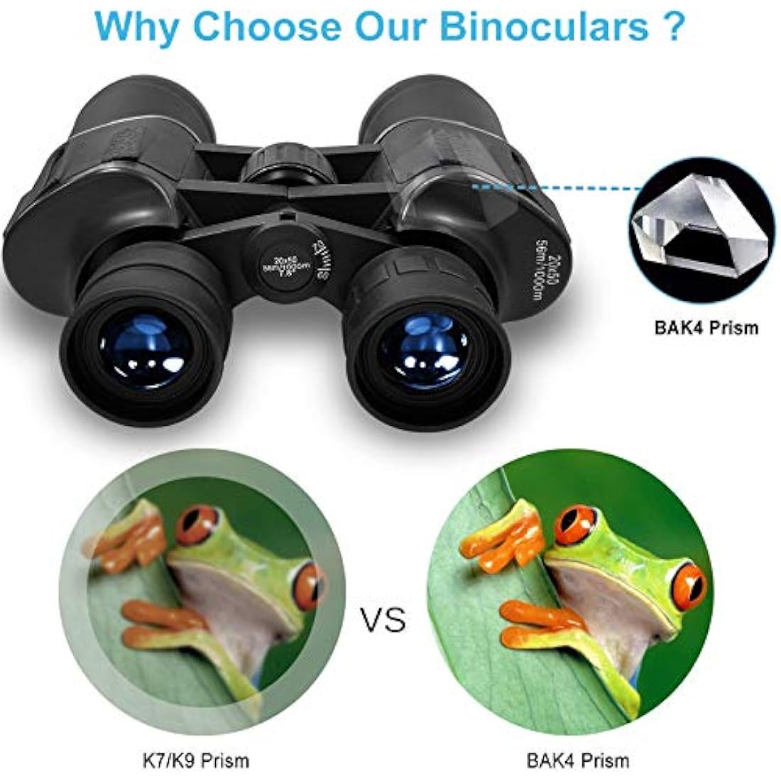 Jolof Store 20x50 High Power Binoculars | Waterproof HD BAK4 Prism Optics
