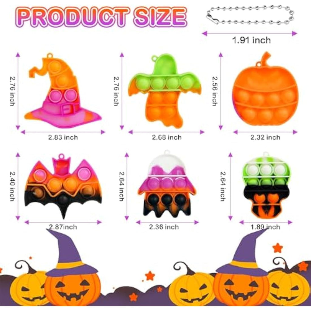 Amyang 24 Pack Halloween Mini Pop Fidget Toys | Sensory Party Favors
