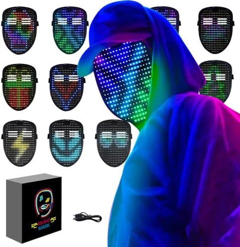Jolof Store LED Mask – Gesture Control Light Up Digital Mask for Cosplay
