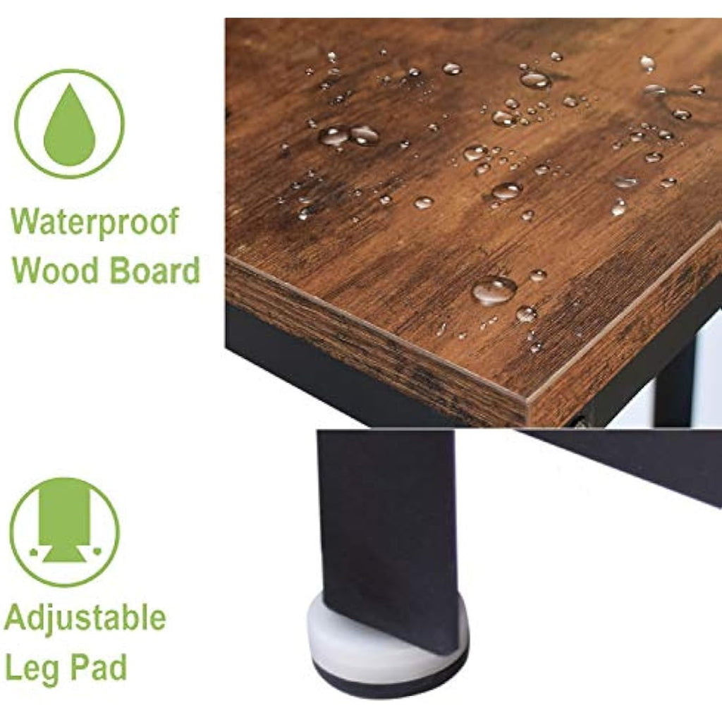 DRM Industrial Console Table - 2-Tier Narrow Rustic Side Table for Small Spaces