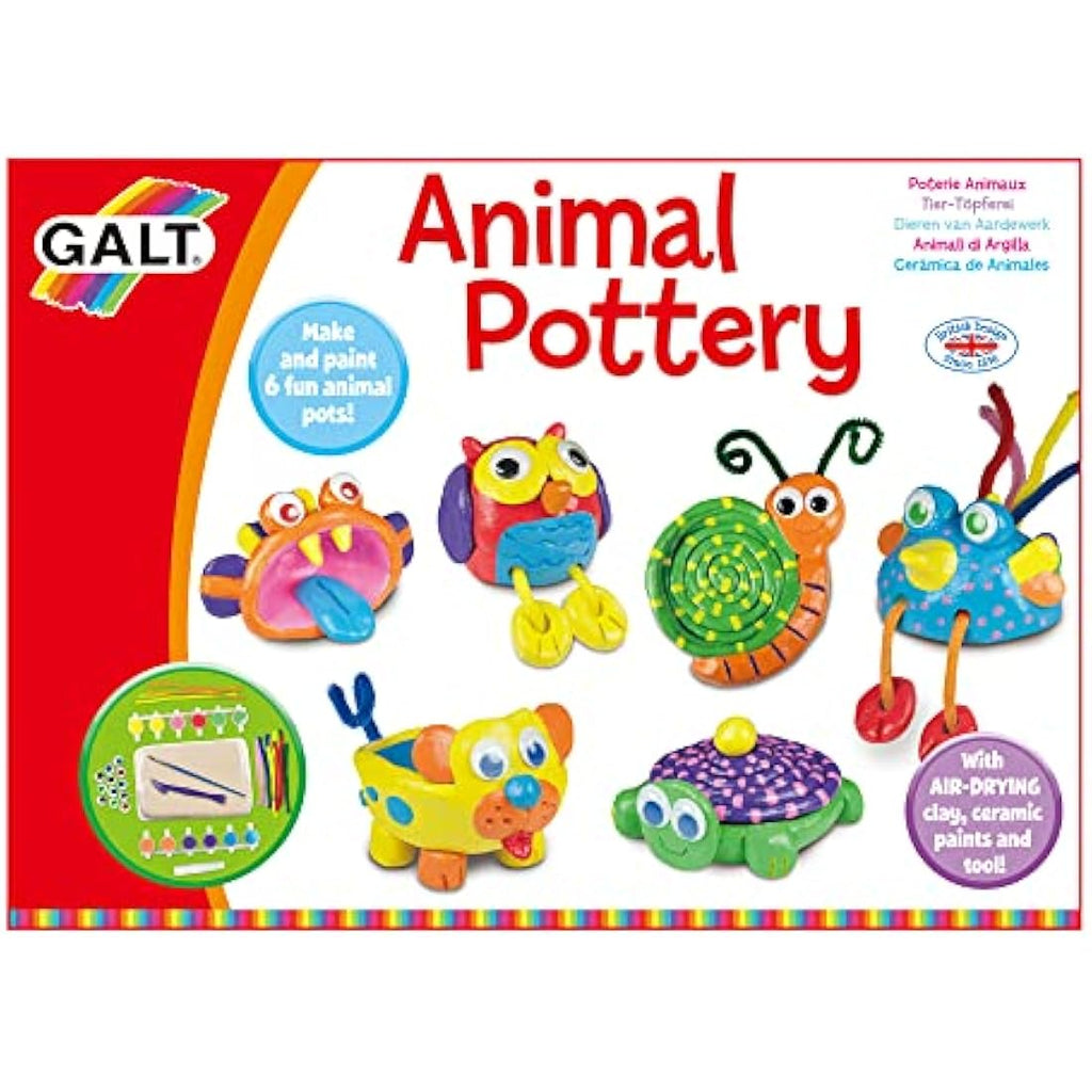 Galt Toys Animal Pottery Kit - Kids Air-Drying Clay Craft Set, Ages 6+