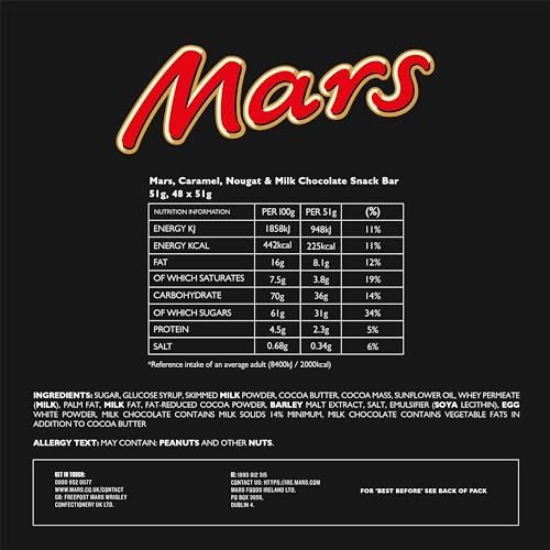 Mars Chocolate Bars Bulk Box – 48 x 51g Milk Chocolate Multipack