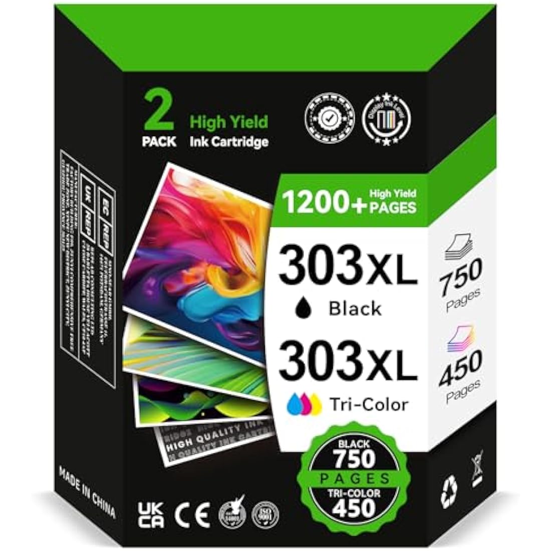 Inkyeah 303XL Ink Cartridges Combo Pack for HP Envy Photo & Tango Printers