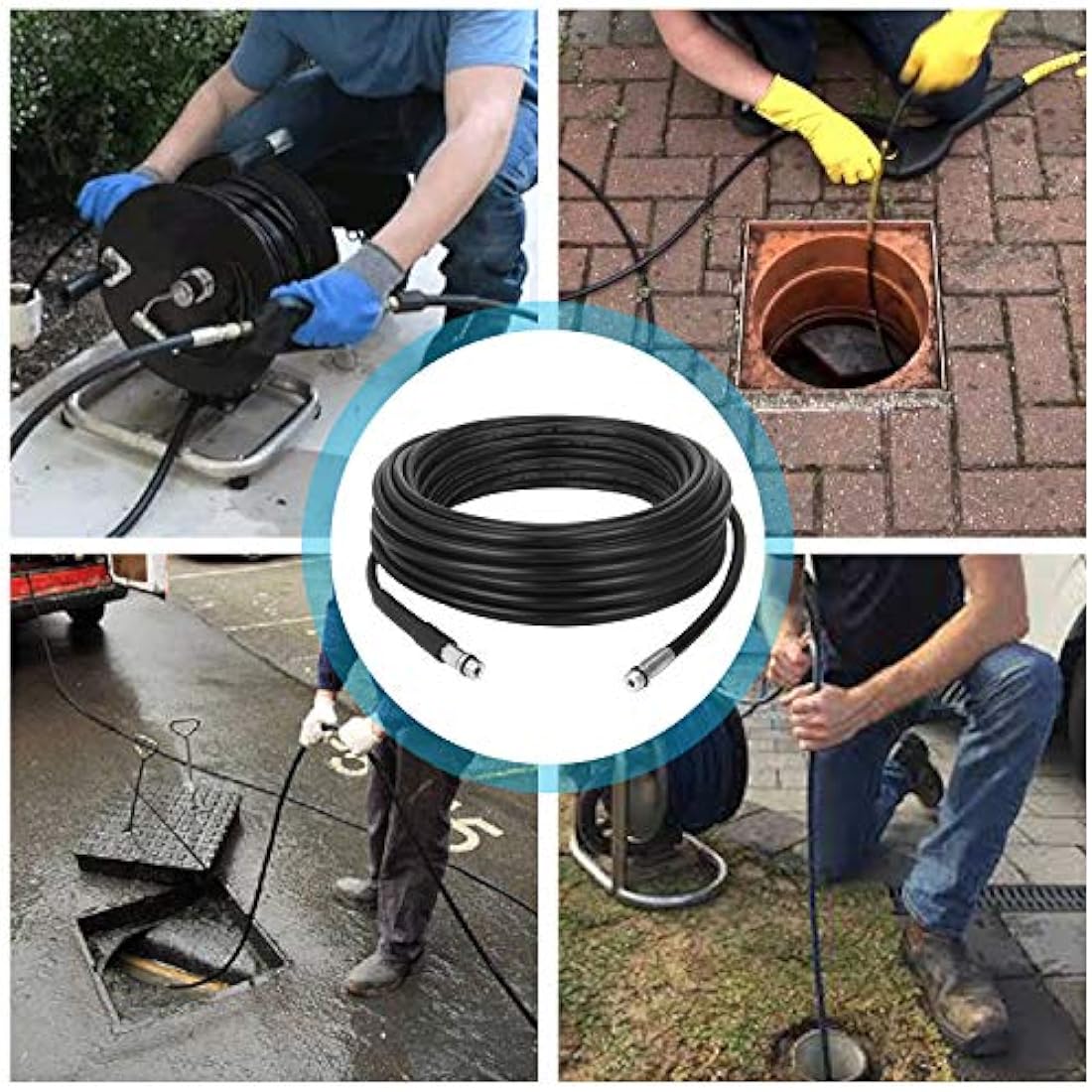 STYDDI 15M Sewer Jetter Kit for Karcher K2-K7 & LAVOR Pressure Washers