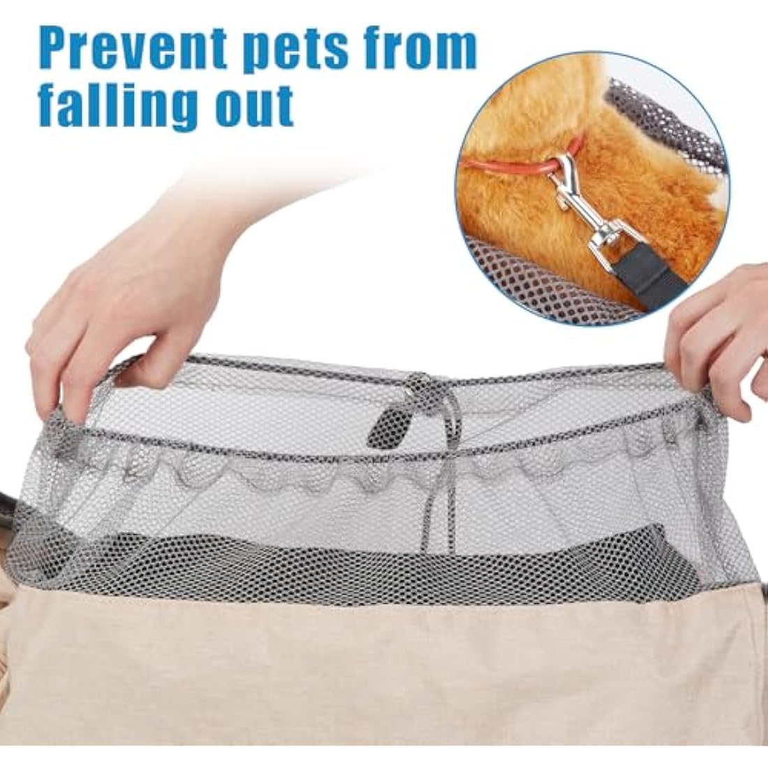 Ownpets Pet Sling Carrier – Hands-Free Adjustable Dog Bag, Cream