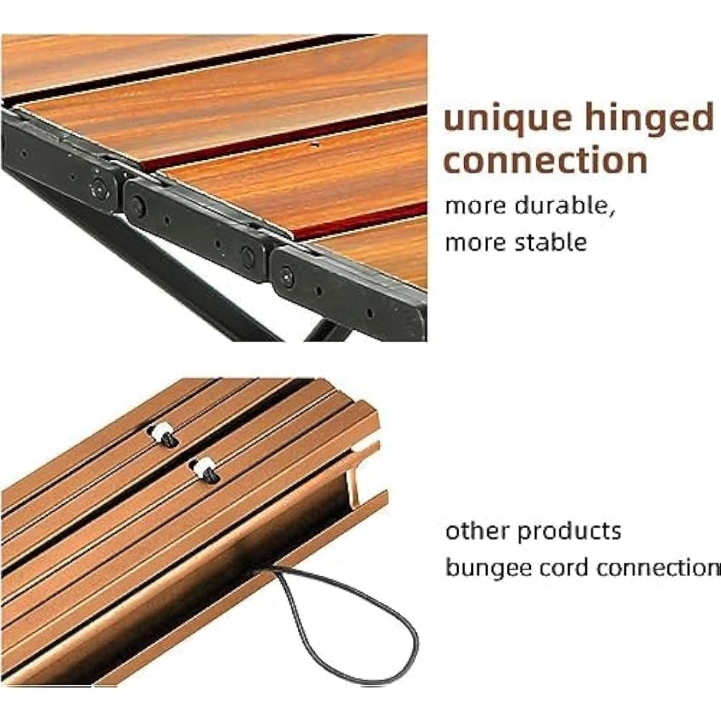 Rock Cloud Ultralight Folding Camping Table with Storage Bag – Wood Grain