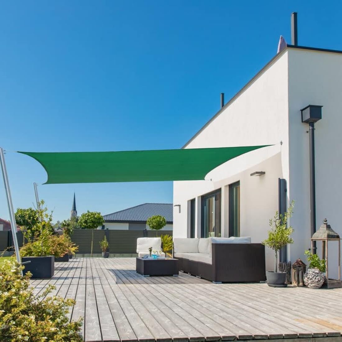Windhager Capri Sun Sail – 4x5m HDPE UV Resistant Patio Awning, Olive