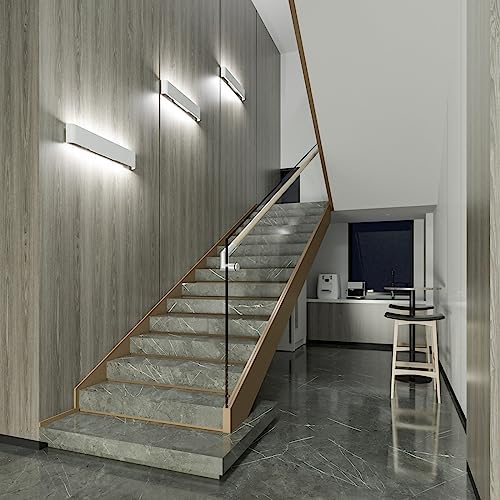 12W LED Indoor Wall Lamp - Modern Cool White Sconce 2 Pack