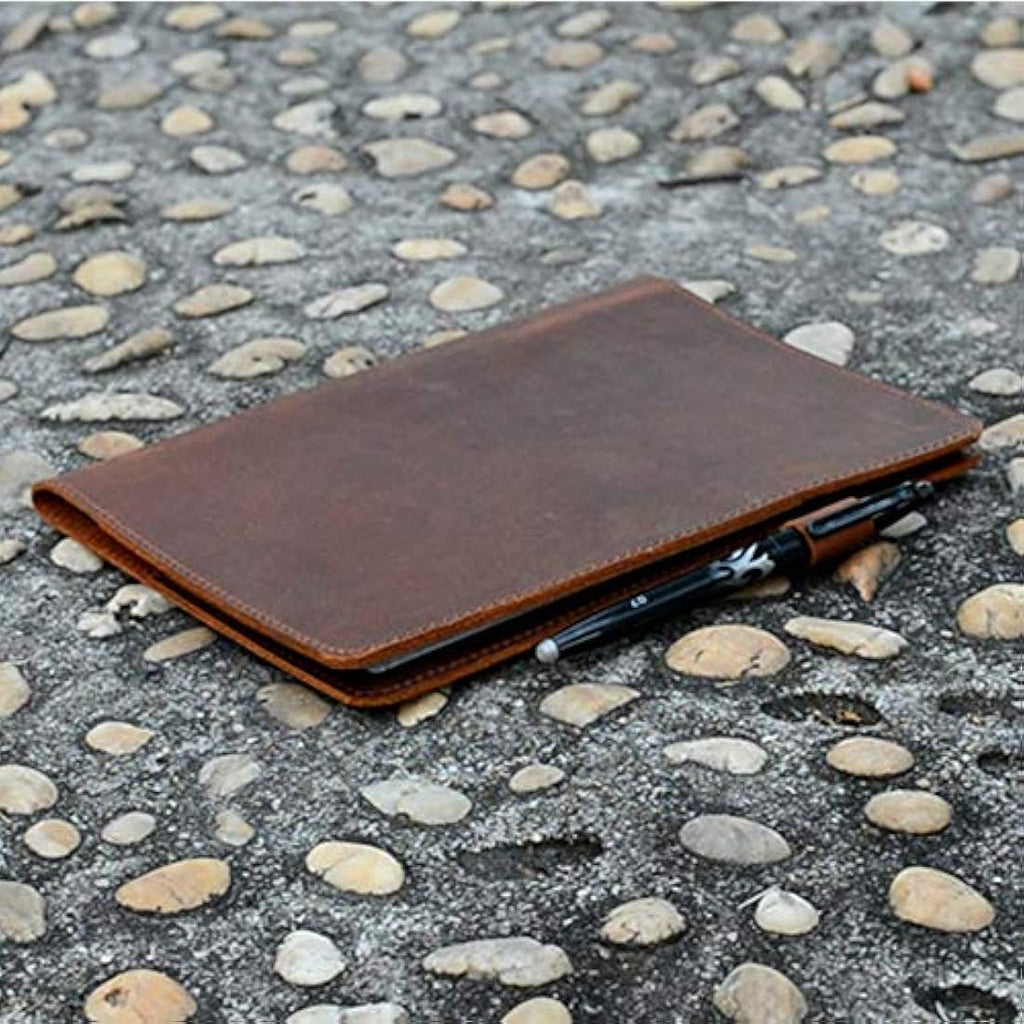 Genuine Leather Rocketbook Cover - A5 Notebook Folio, Brown