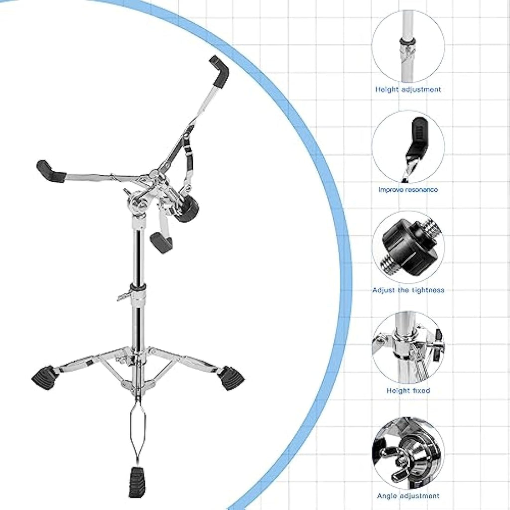 Aleawol Snare Drum Stand | Double Braced Adjustable Height 16-22 Inch