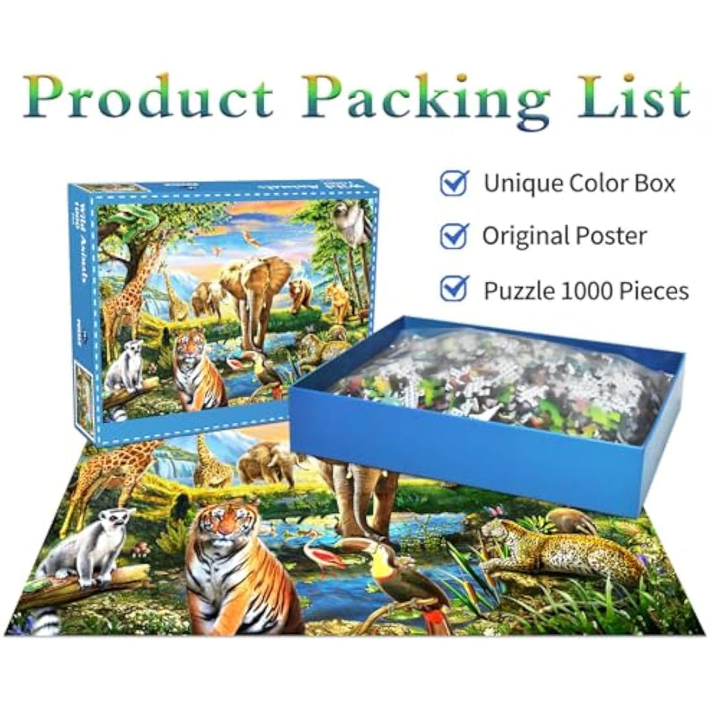 Jolof Store Safari Animal World Jigsaw Puzzle - 1000 Pieces for Adults