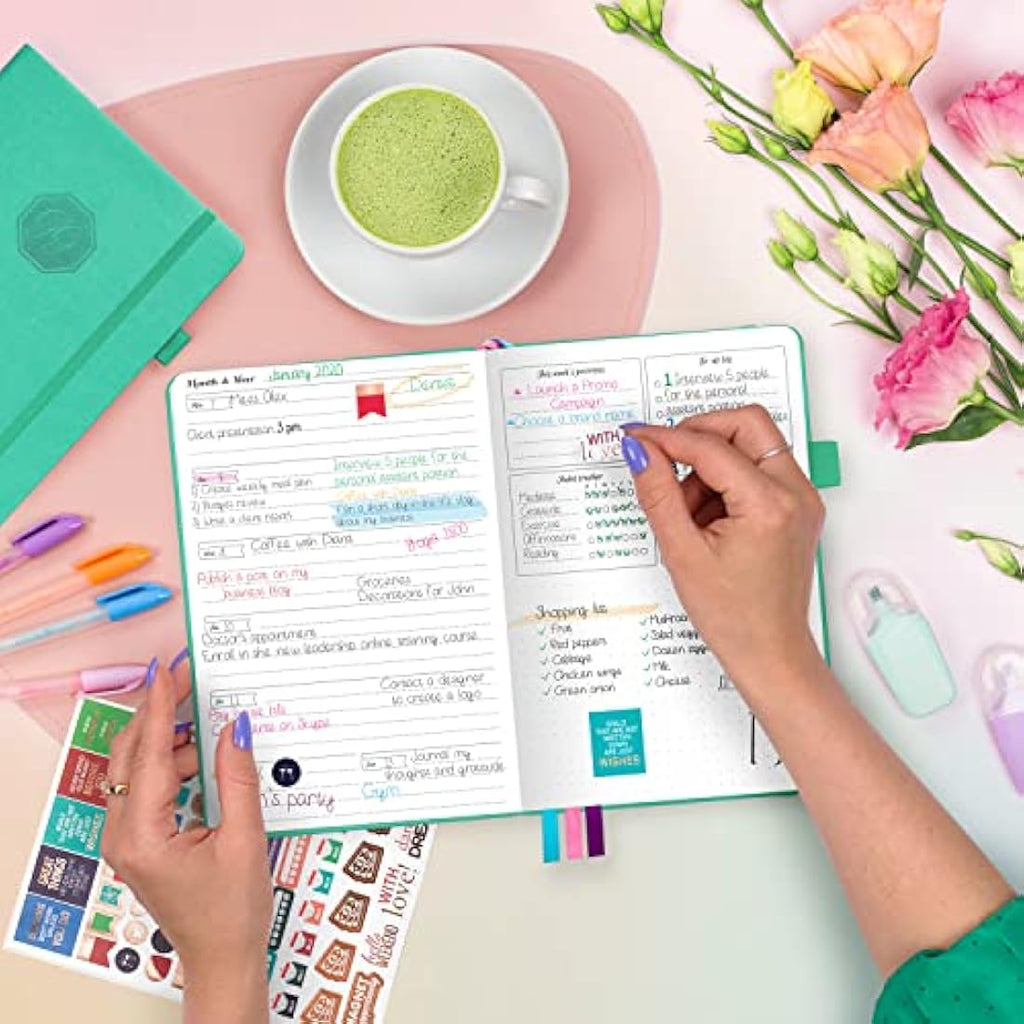 GoGirl Undated Weekly Planner – Compact Goal Journal & Organizer, Mint Green