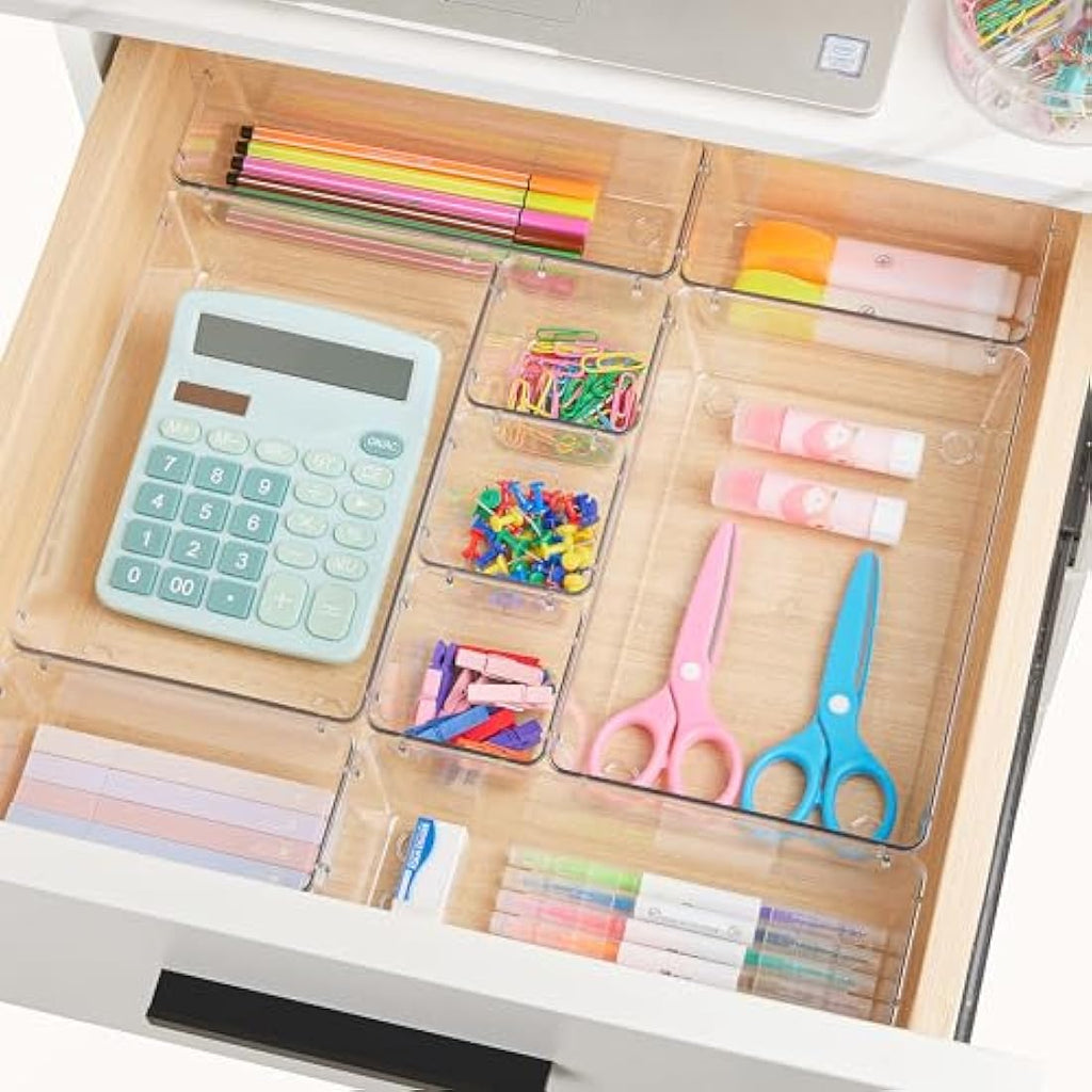 Vtopmart 28-Piece Clear Plastic Drawer Organizers | Acrylic Storage Bins