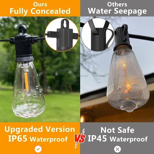 ZOTOYI 150FT Outdoor String Lights – Waterproof Shatterproof Festoon Lights