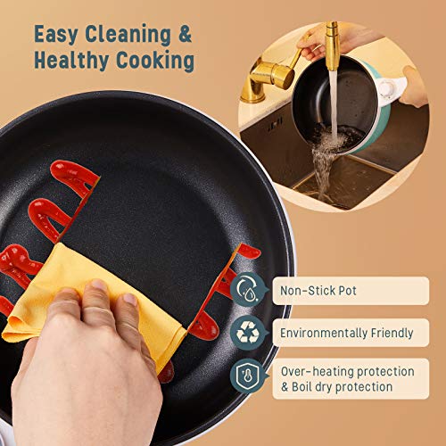 Vocha 1.5L Electric Hot Pot – Portable Non-Stick Multi-Cooker for Dorm, Green