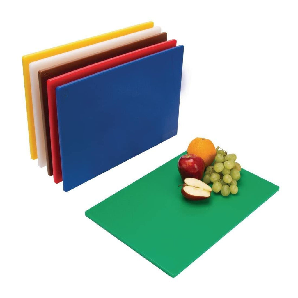 Hygiplas 6-Piece Colour-Coded Low Density Chopping Board Set – 455x305mm
