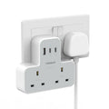 TESSAN USB C Charger Plug Adapter – Double UK Multi Plug Extension