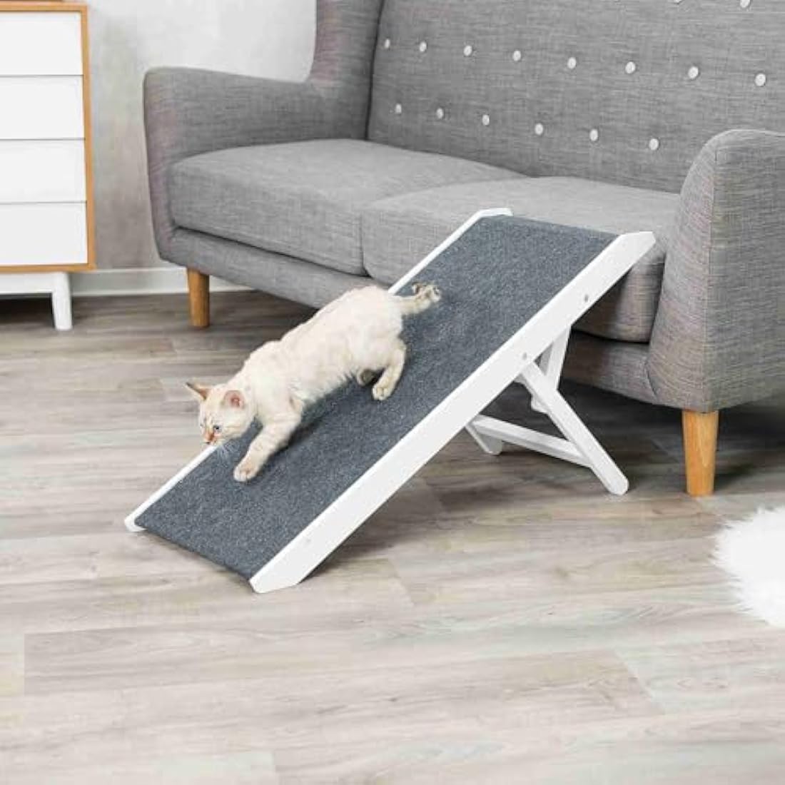 Trixie Height-Adjustable Pet Furniture Ramp – White Non-Slip MDF
