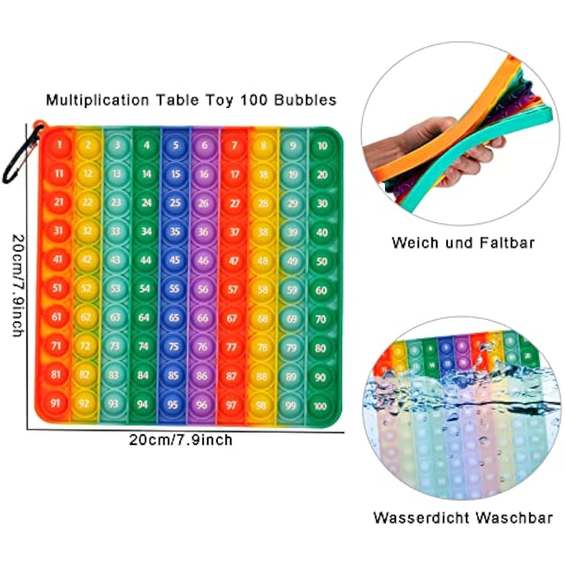 Pop It Fidget Toy – Silicone Sensory Number Learning Toy