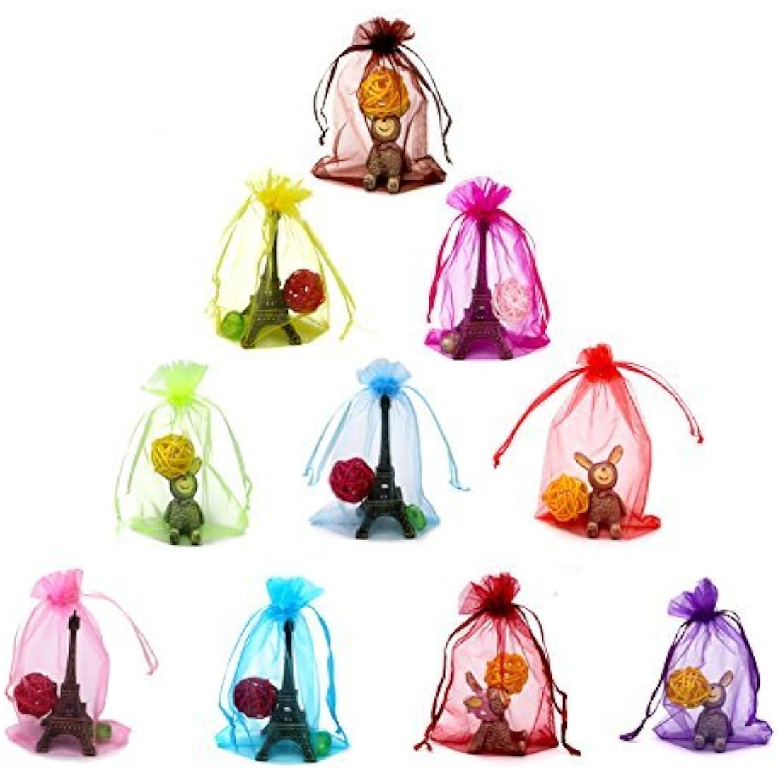 G2PLUS 100pcs Organza Gift Bags | 10x15cm Mesh Jewelry Favor Pouches