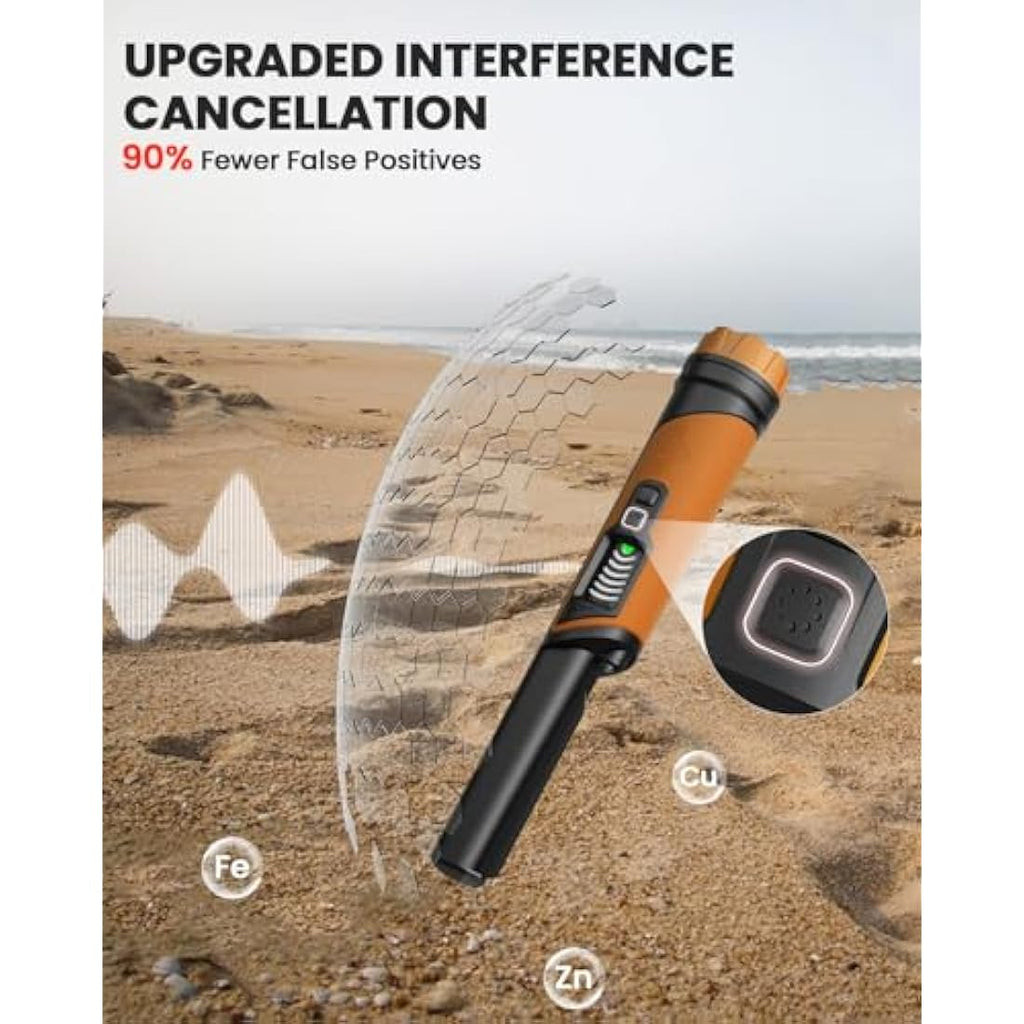 DR.ÖTEK Waterproof Metal Detector Pinpointer with LCD Screen – Orange