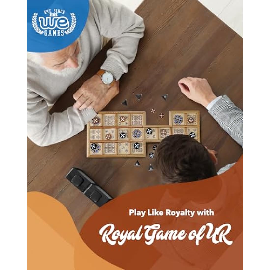 Royal Game of Ur - Ancient Wooden Board Game Replica by