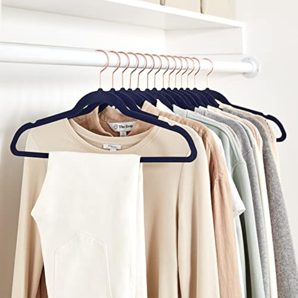 Jolof Store Slim Velvet Non-Slip Suit Hangers - Navy Blue - 50 Pack