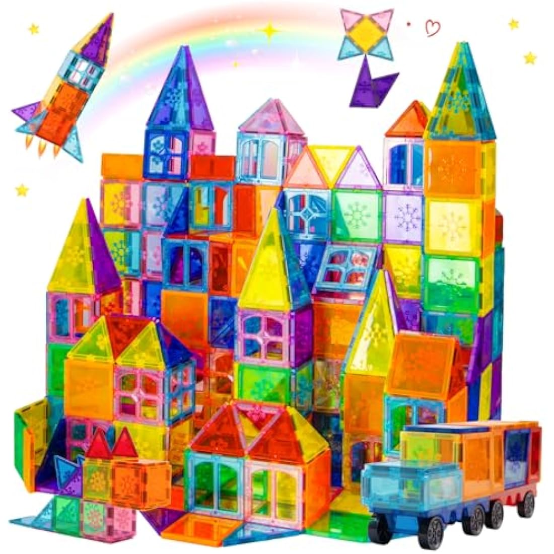 Xekel 120PCS Magnetic Building Blocks - 3D STEM Educational Tiles Set