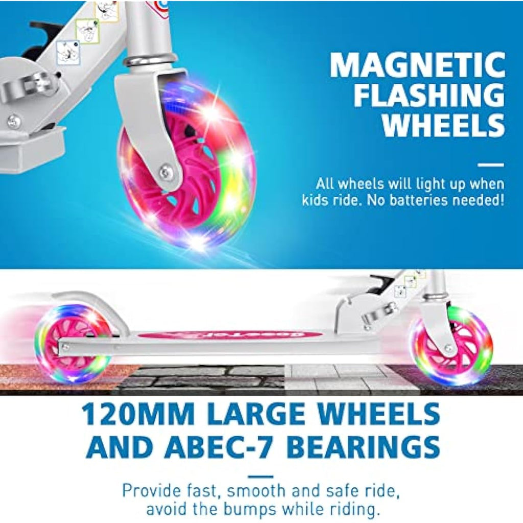 BELEEV V1 Kids Folding Kick Scooter | 2-Wheel Light Up Scooter for Ages 3-12