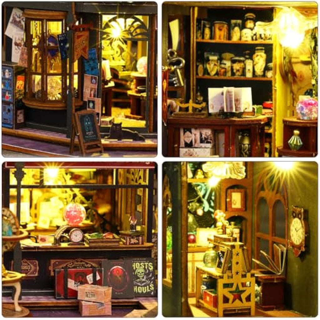 Jolof Store DIY Miniature Dollhouse Kit – Holo Magic City 2 Wooden House