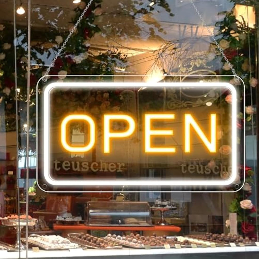 Jolof Store LED Neon Open Sign | 10-Level Dimmable USB Light for Business