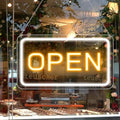 Jolof Store LED Neon Open Sign | 10-Level Dimmable USB Light for Business