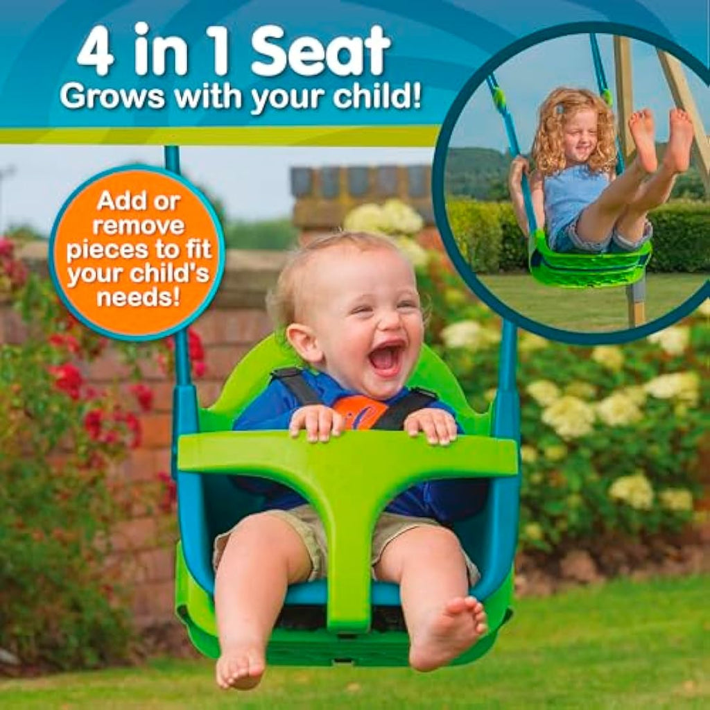 TP Toys Quadpod 4-in-1 Growable Baby to Toddler Swing Seat - Green