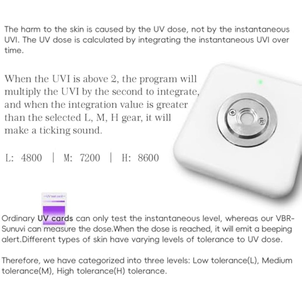 VBR Sun UV Index Meter with Sunburn Alarm and Beeping Reminder