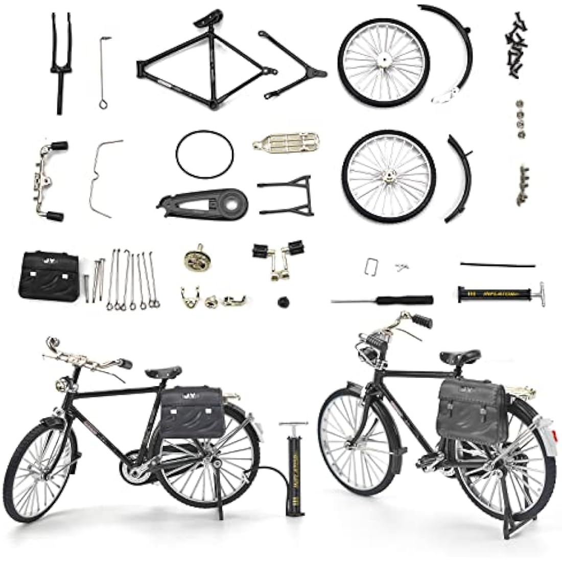1:10 Retro DIY Bicycle Model Kit – Alloy Mini Bike Ornament