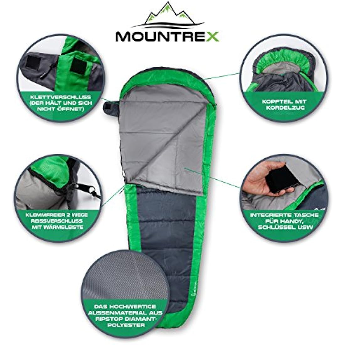 MOUNTREX Ultralight Mummy Sleeping Bag – Compact Summer Gear (850g)