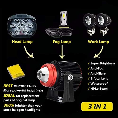 OPP ULITE Motorcycle LED Fog Lights - White Amber 30W Waterproof Spotlight