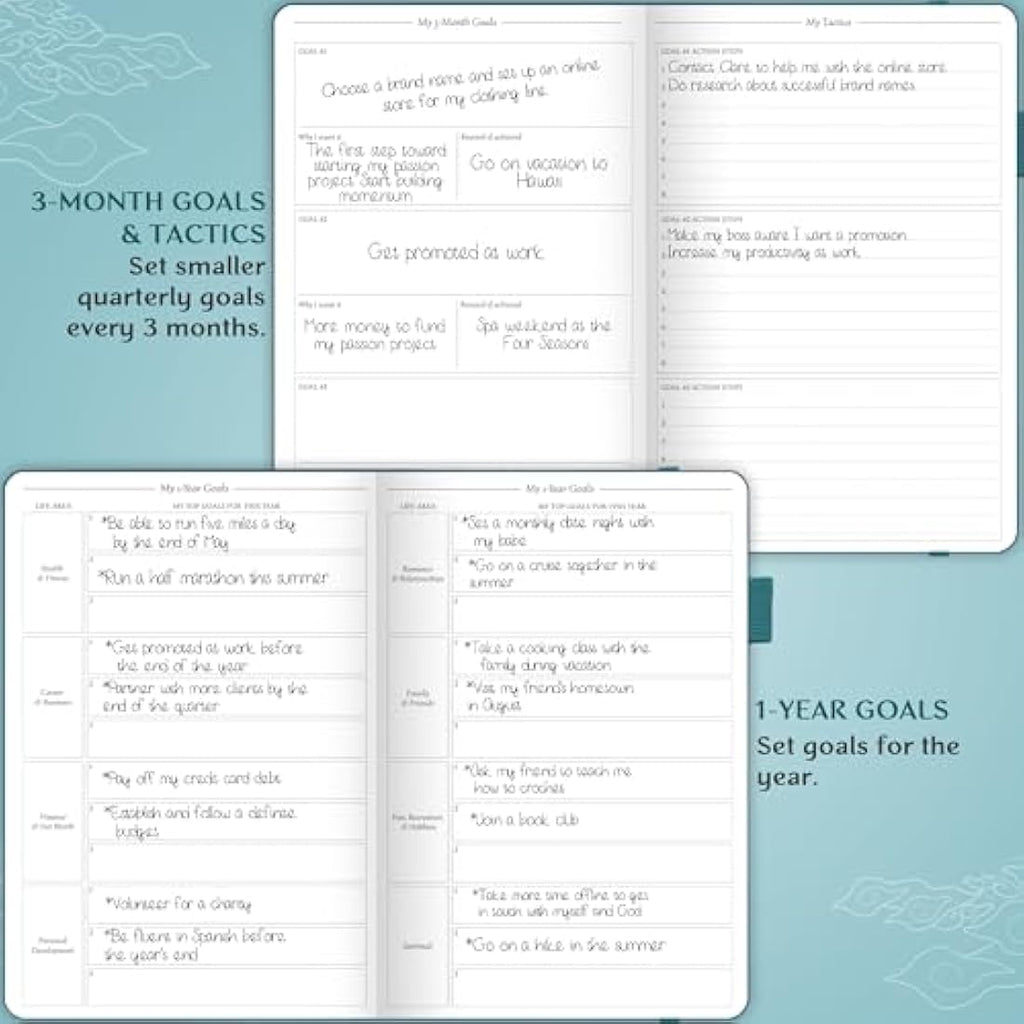 Legend Planner Hourly Schedule – Undated A5 Daily Organizer, Dark Teal
